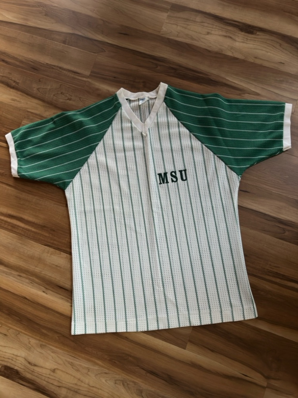 RARE VTG MSU Michigan State Pinstripe Mesh Baseball Jersey athletic sport